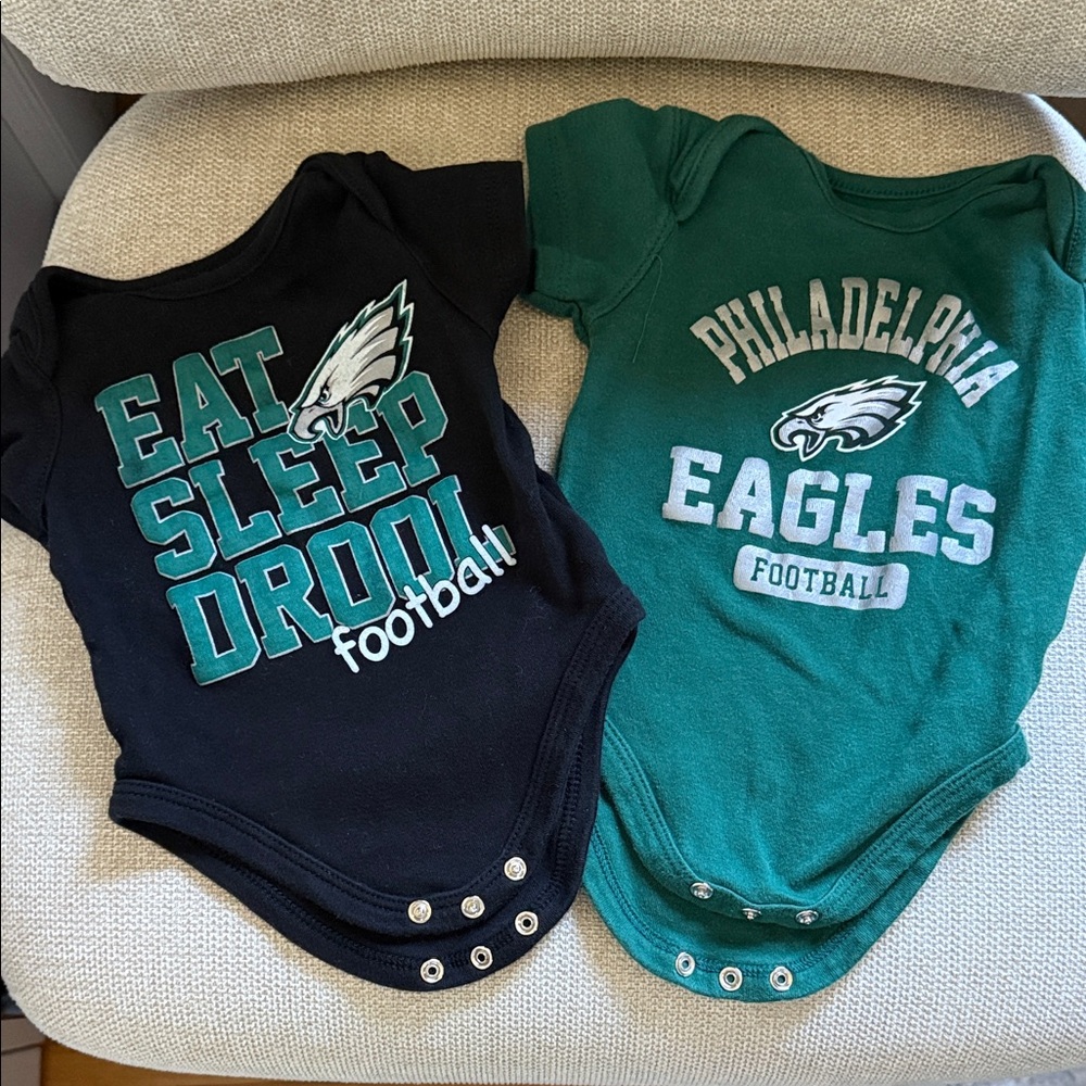 NFL Philadelphia Eagles Baby Bodysuits - Black and Green